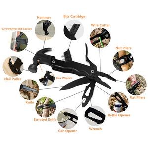 Multi Tool Kit With Claw Hammer Stainless Steel Construction 9