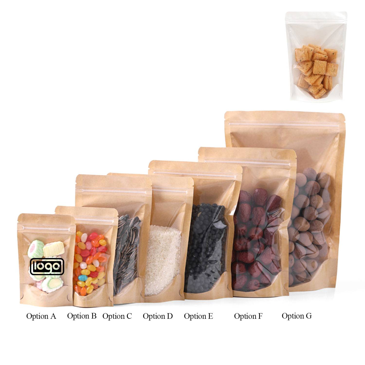Single Side Clear Kraft Paper Zip Lock Bag 4