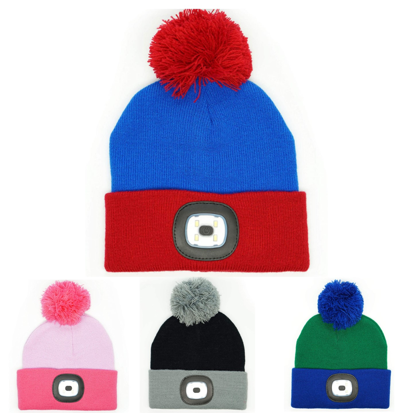 LED Light Knitted Beanie with Pom-pom 3