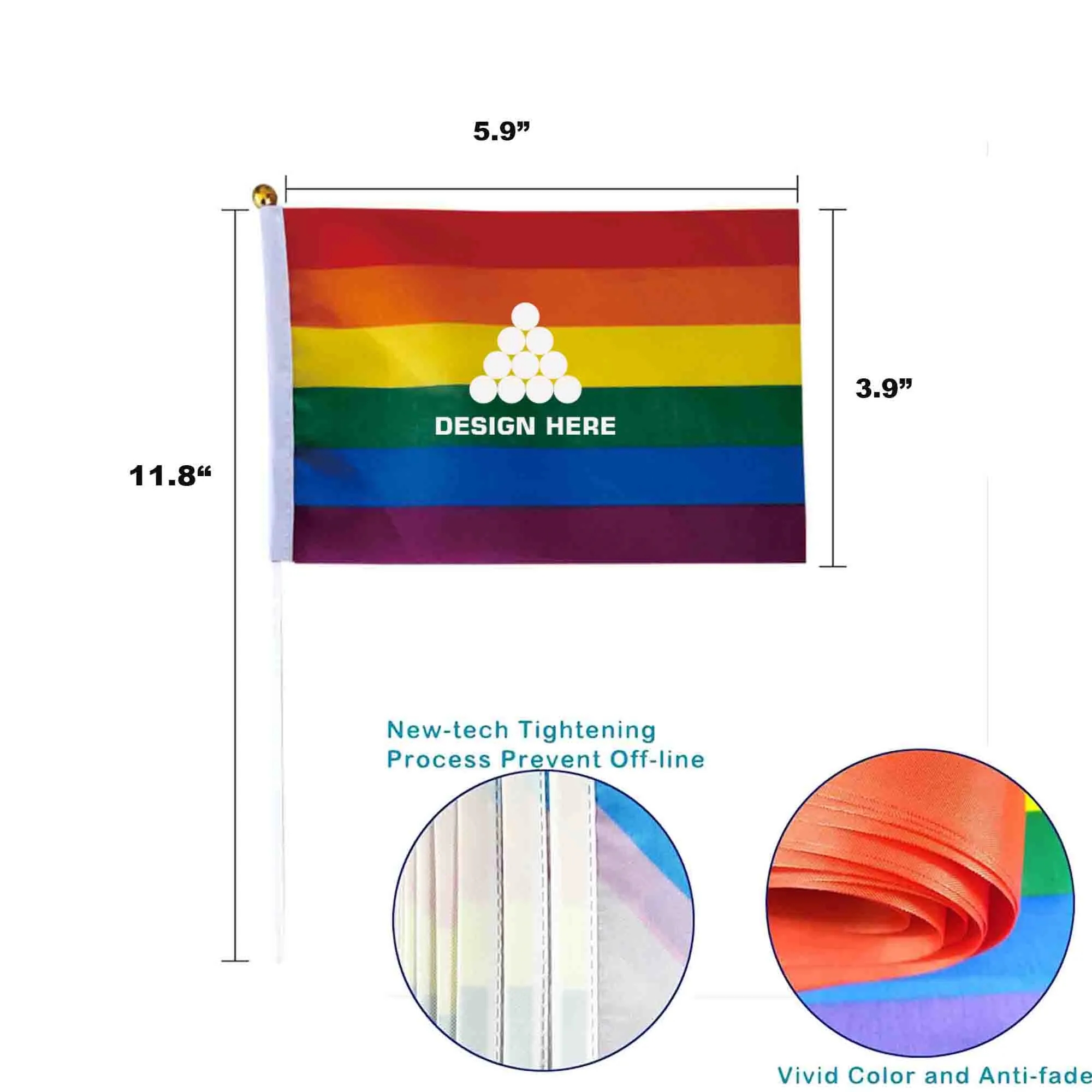 Rainbow Polyester Pride Flag