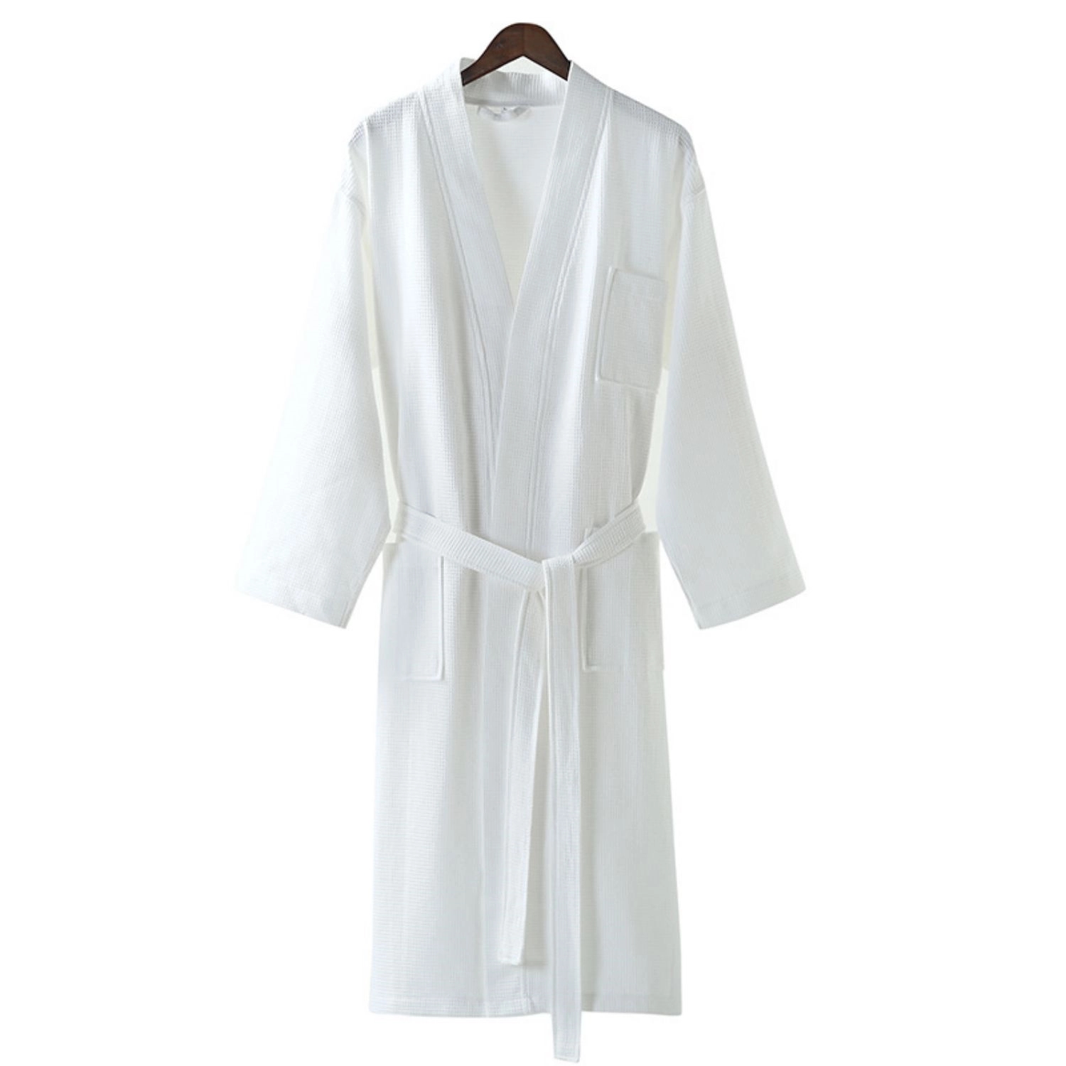 Lightweight Cotton Long Waffle Spa Bath Robes 5