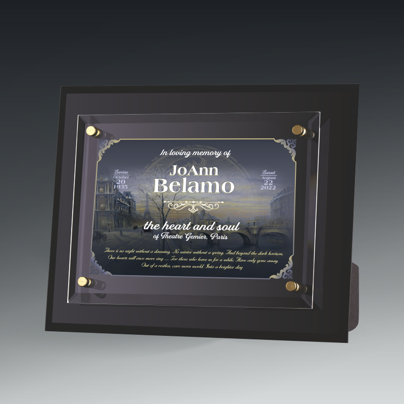 Black Glass Plaque - Raised Glass 5
