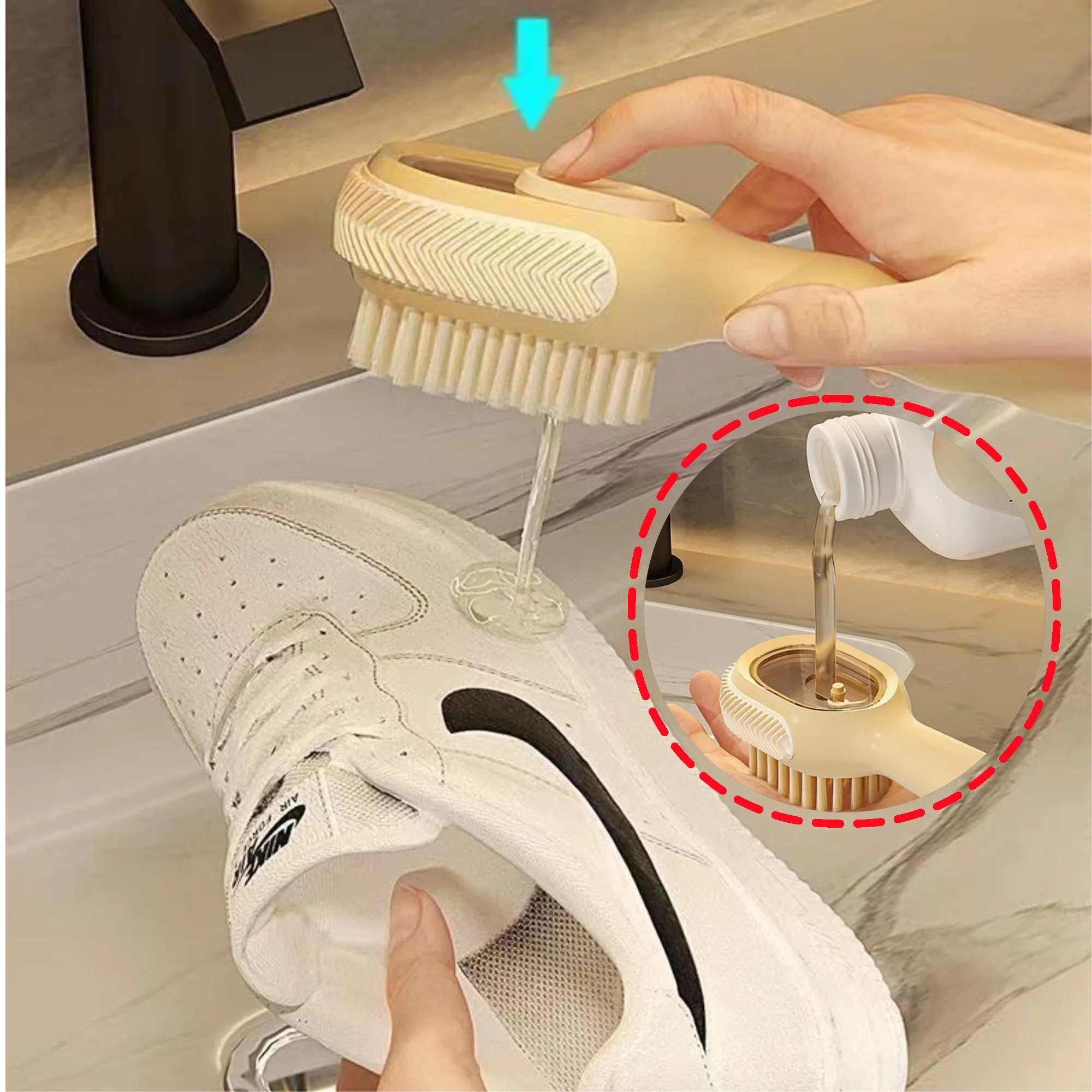 Household Refillable Cleaning Brush For Shoe Cleaner 5