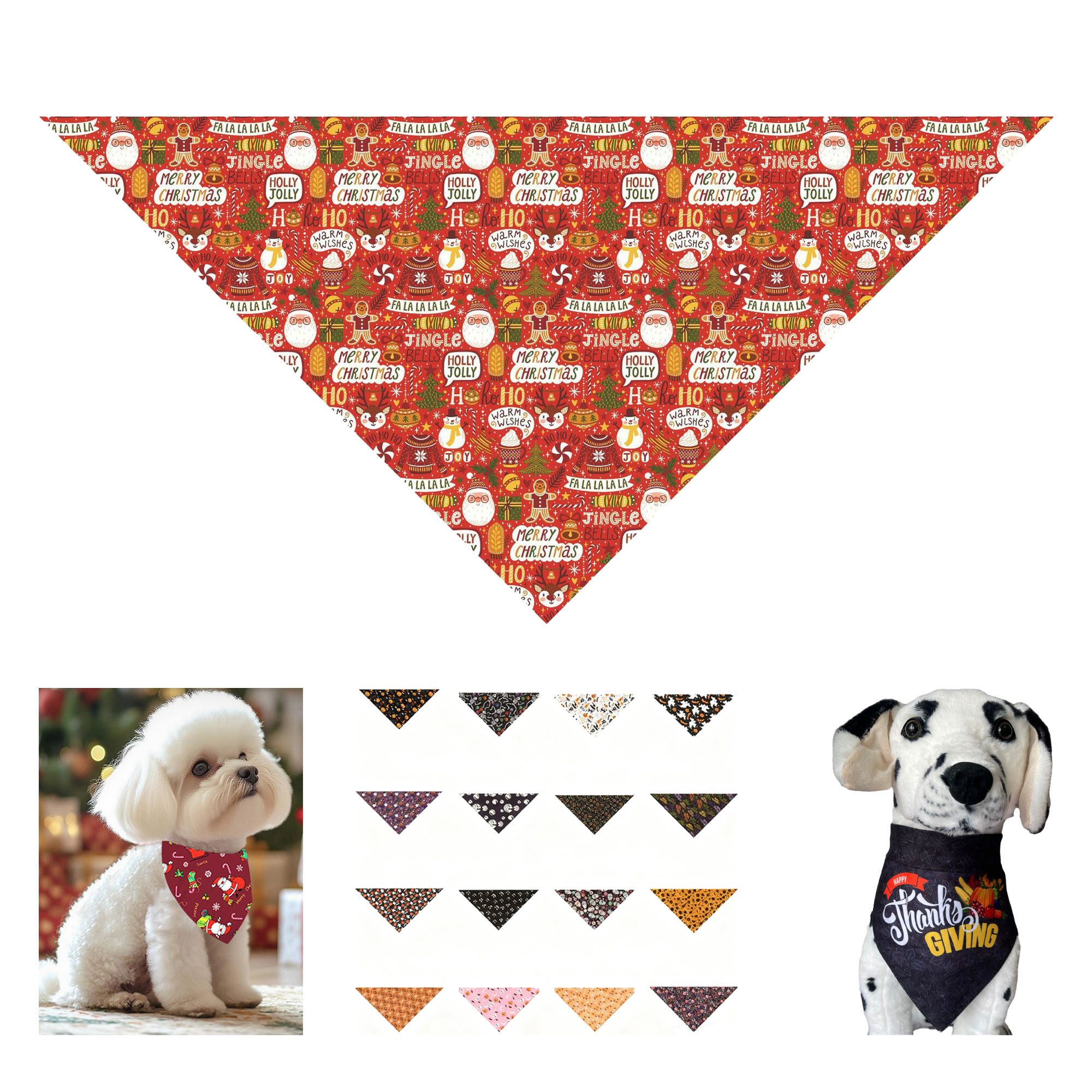 Full-Color Custom Festive Pet Bandana 2