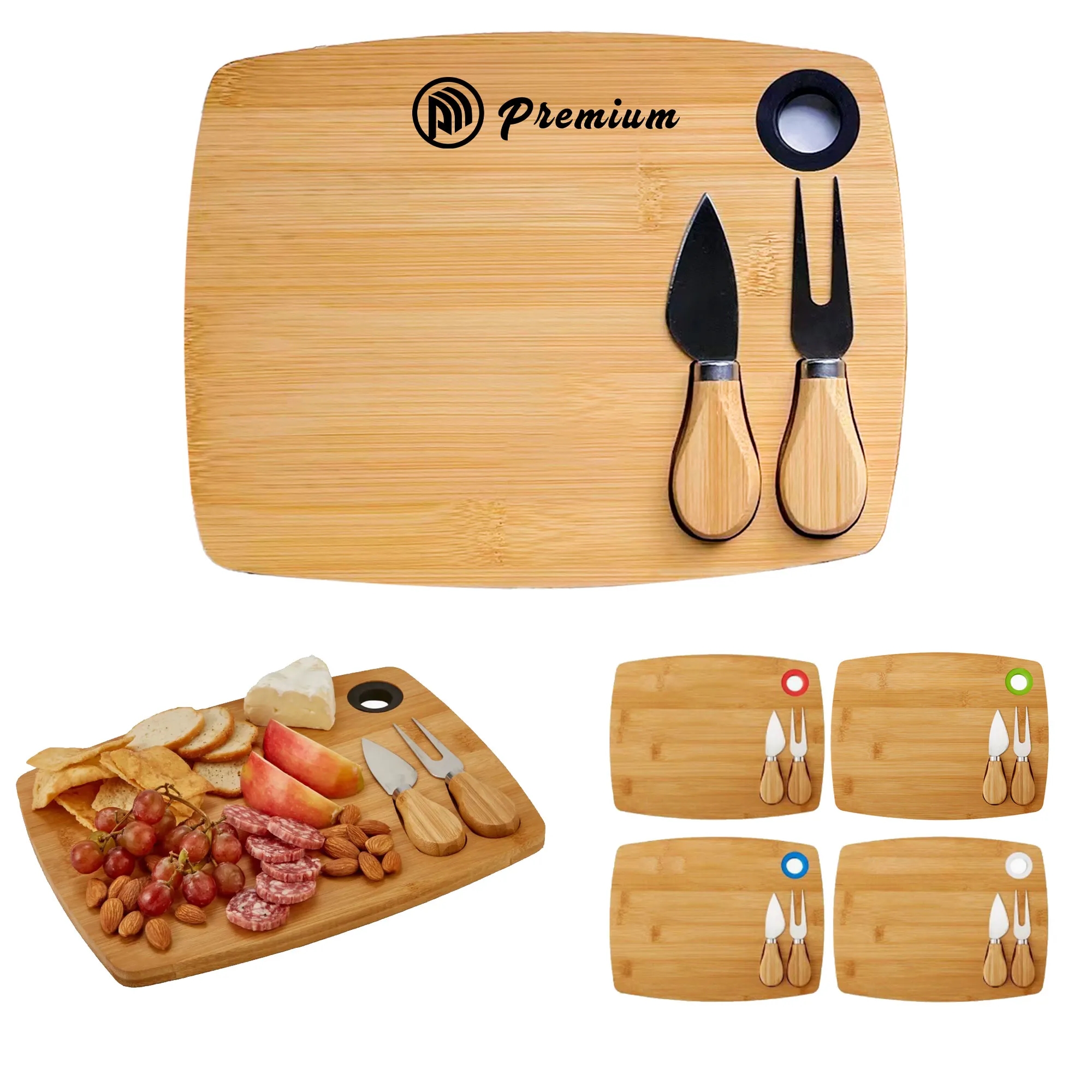 Bamboo Cheese Board Knife Set 2