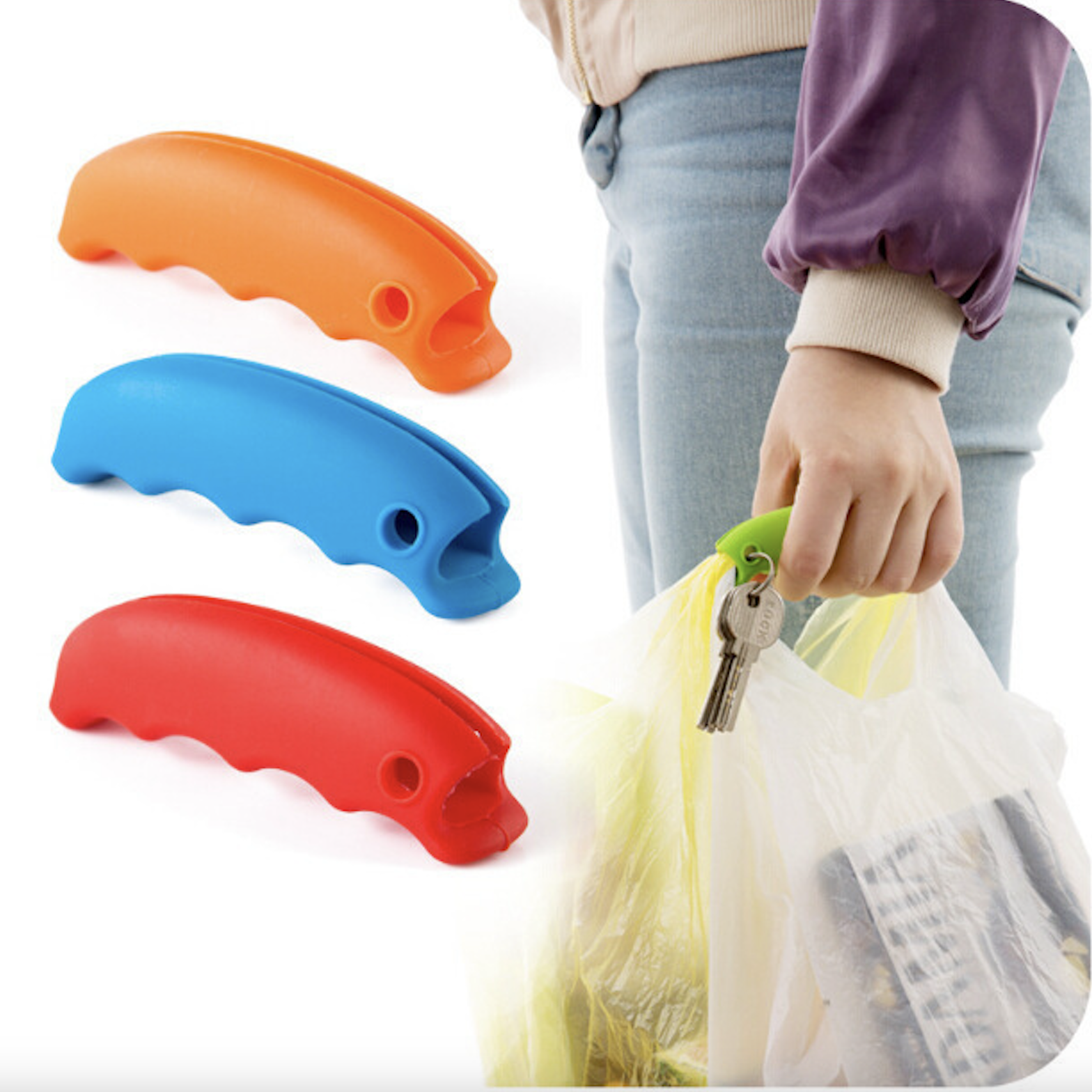 Silicone Bag Carrying Handle with Key Chain 1