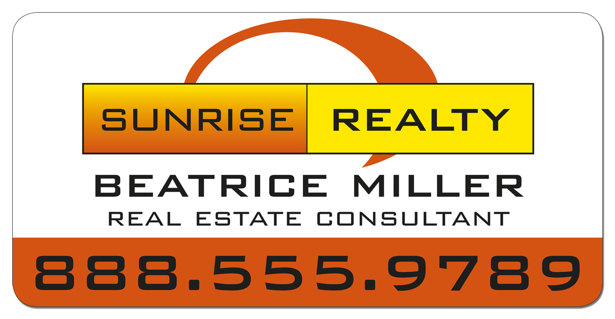 Real Estate Magnetic Car Signs - 24x12 Round Corners 3