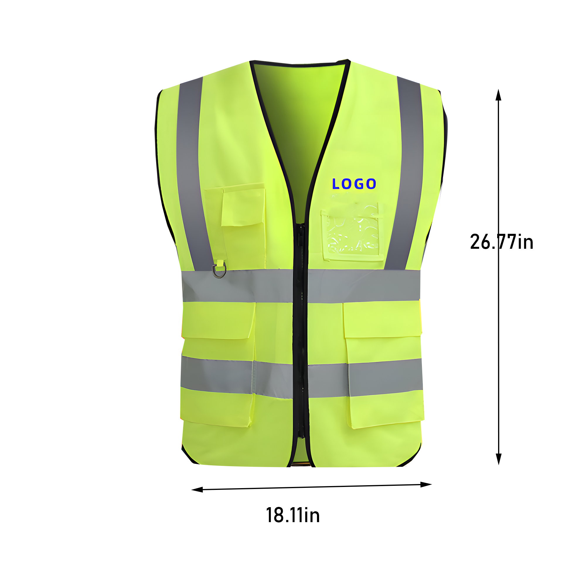 Zippered Reflective Safety Vest Workwear 1