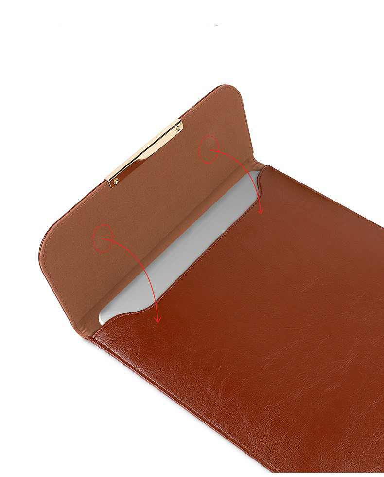 Waterproof Anti-scratch Leather Sleeve with Pouch 4