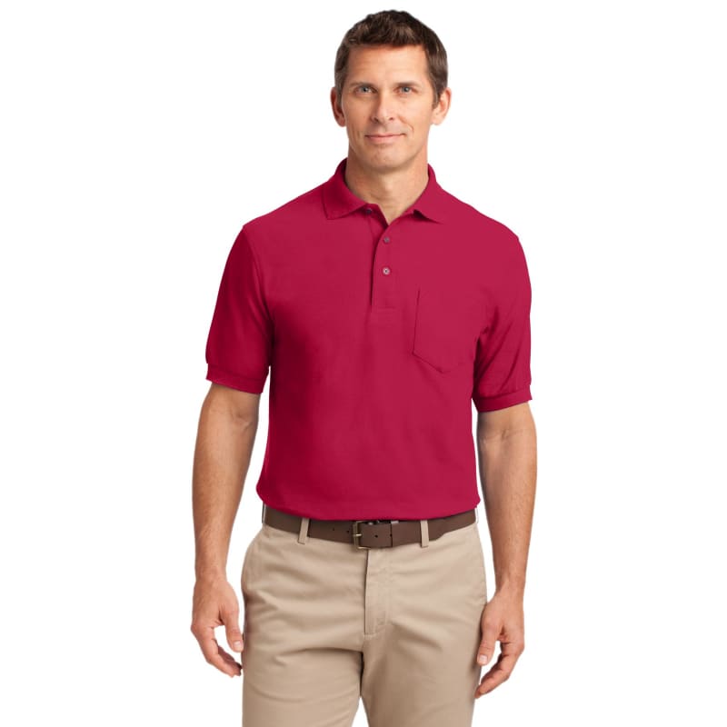 Port Authority Silk Touch Polo With Pocket. 10
