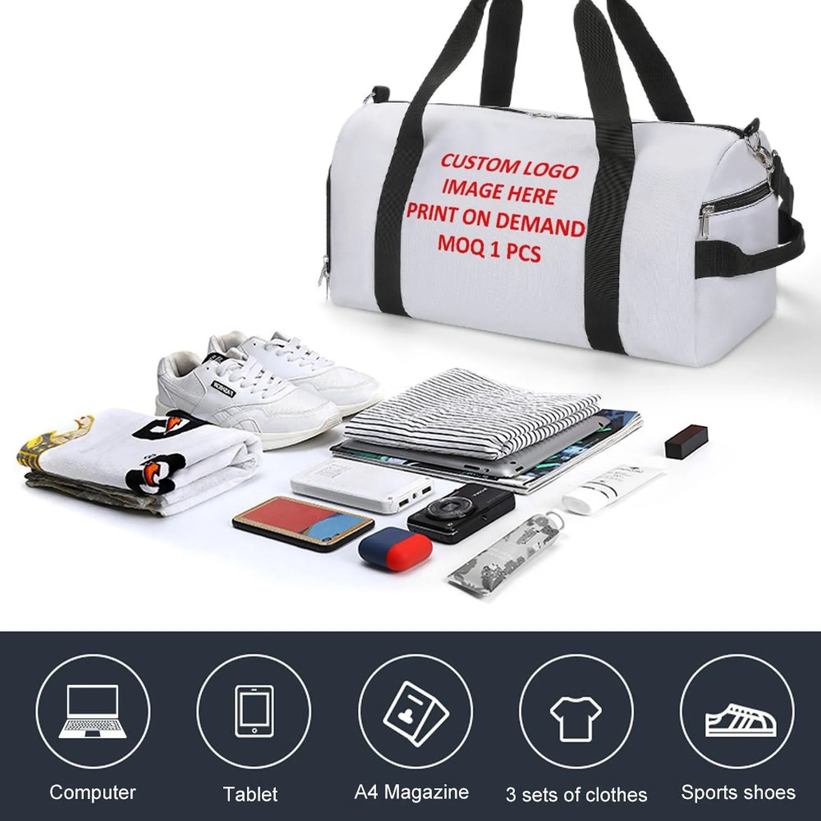 Custom Logo Gym Bags Bulk Order High Quality Oxford Cloth Duffle Promotional Giveaway 11