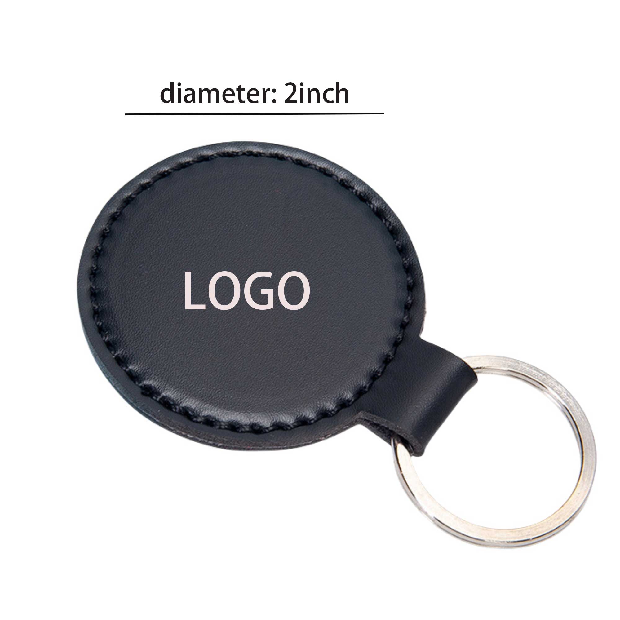 PU Leather Round Keychain 3