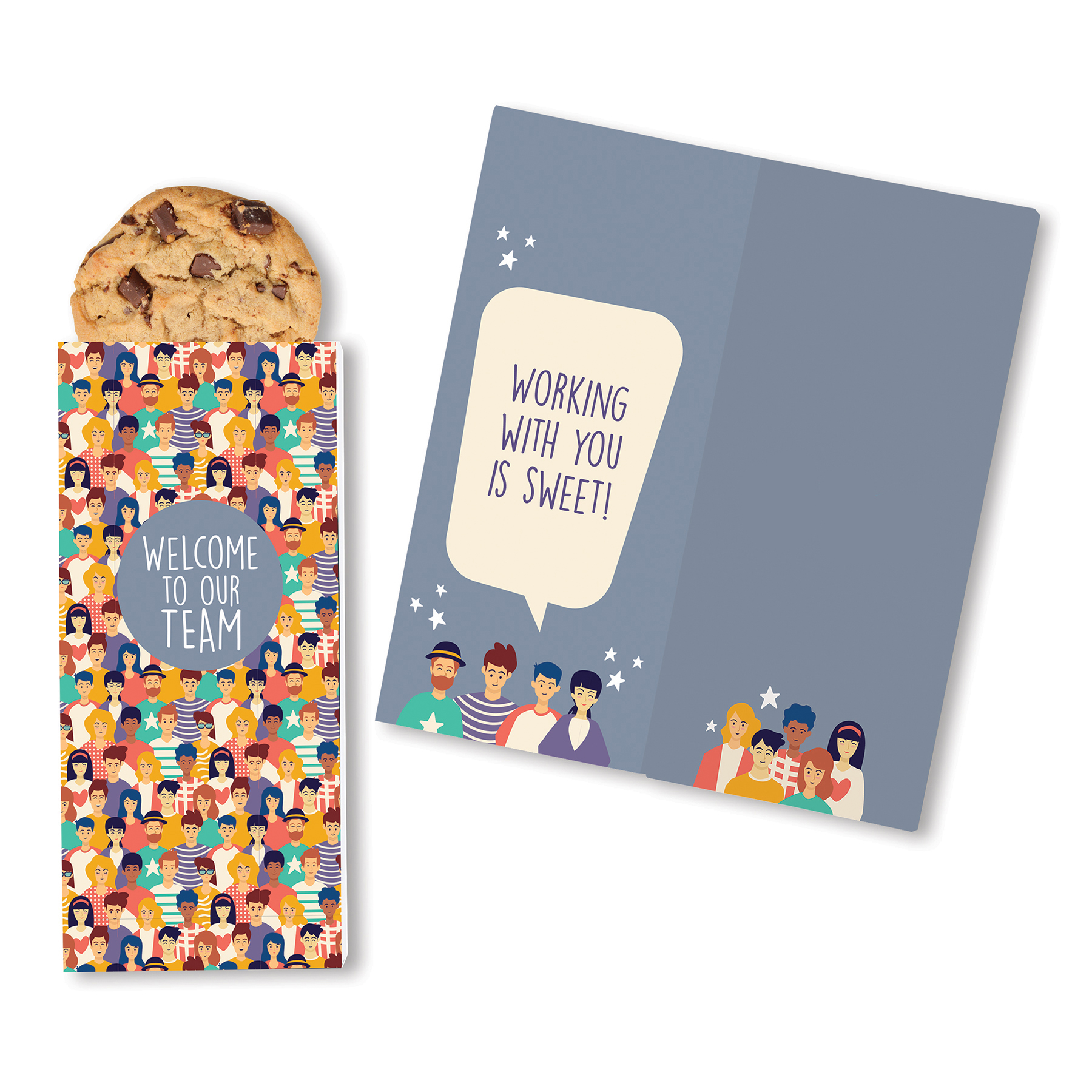 One Color Foil-Stamped Stock Welcome Sweeter Cards with Chocolate Chip Cookies 1