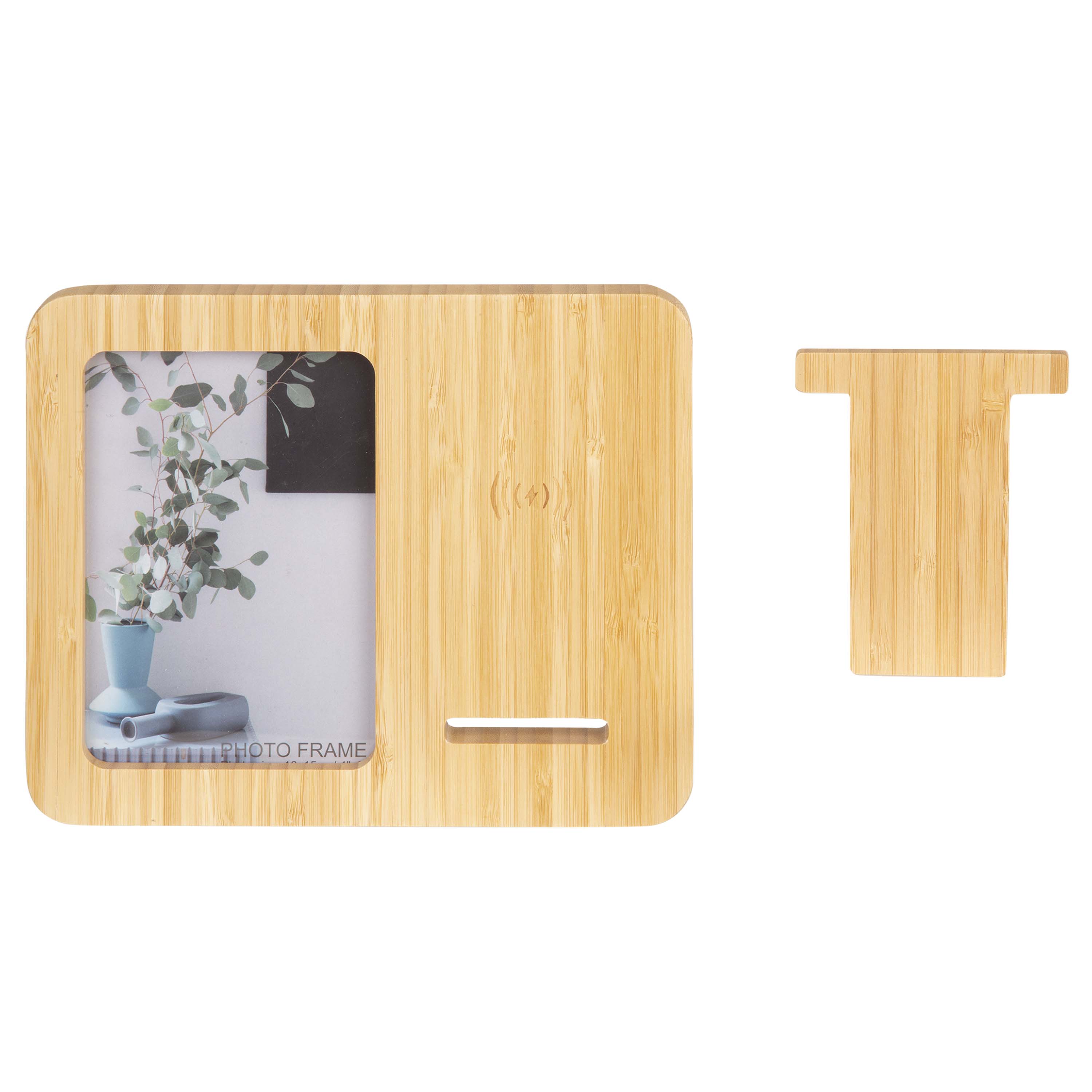 Bamboo Photo Frame & 10W Wireless Charger 10