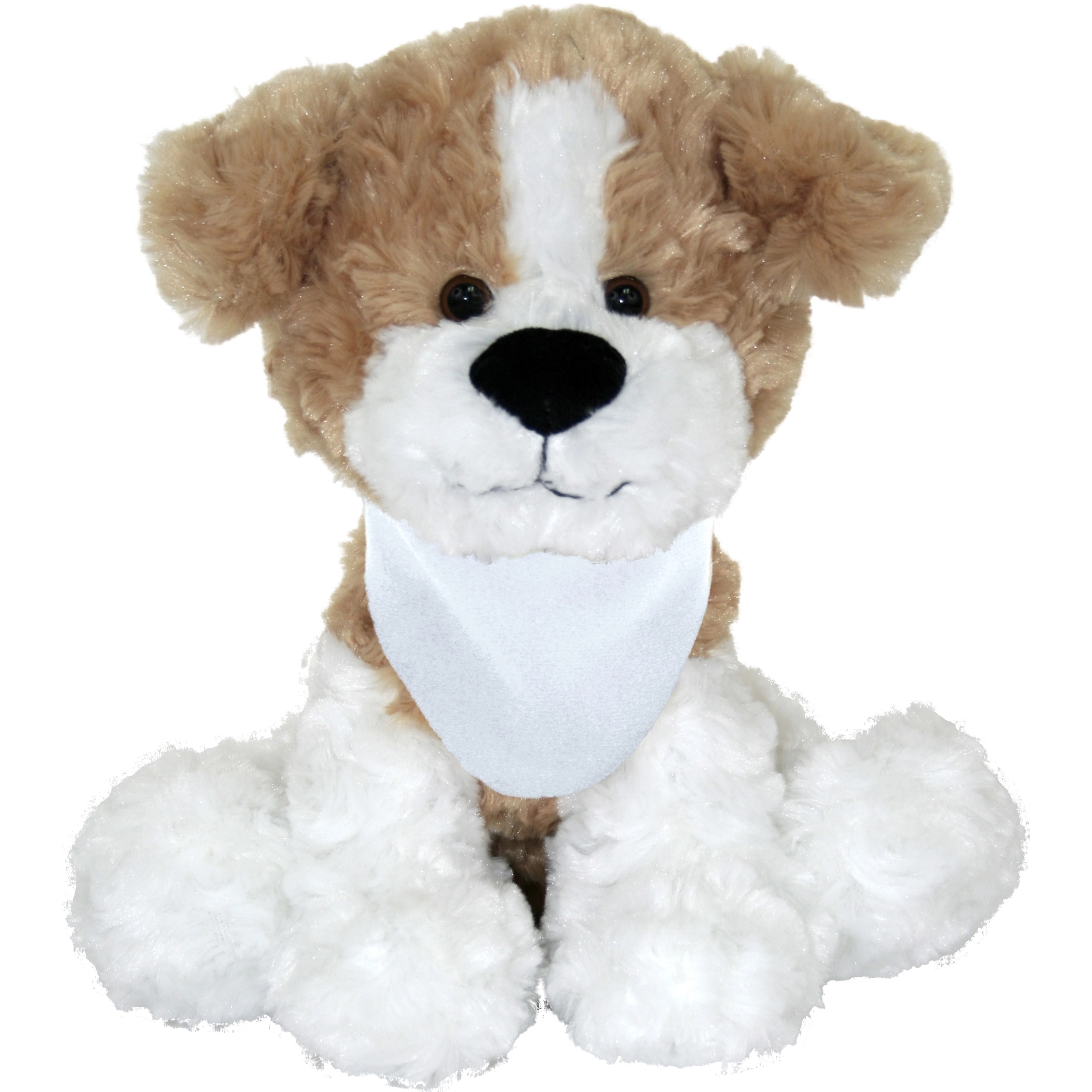 10" Large Sitting Dog - Beige & White 10
