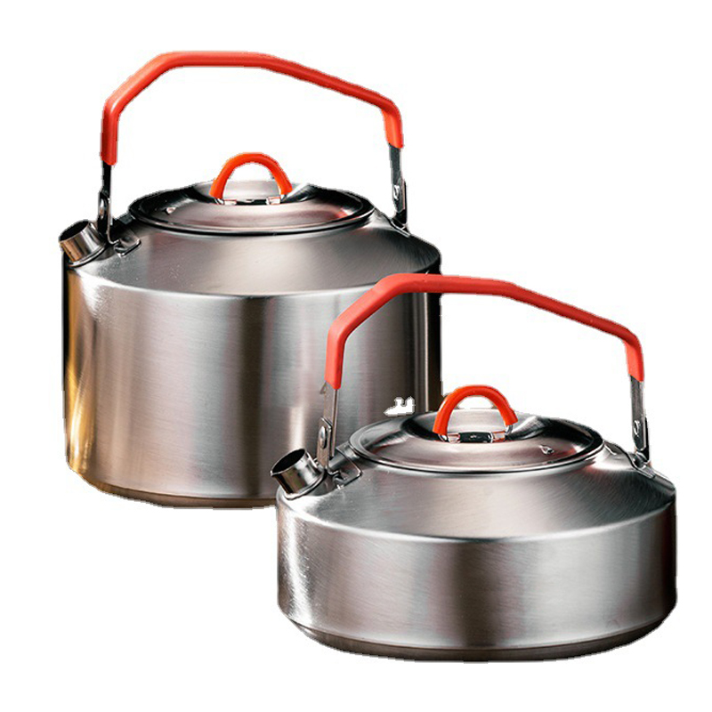304 stainless steel outdoor kettle portable tea camping picnic food grade open flame mini kettle 2