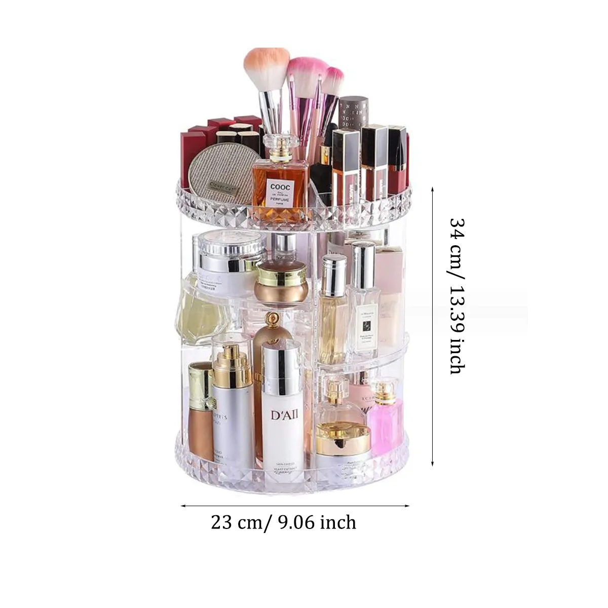 360 Rotating Adjustable Bathroom Makeup Storage Holder 2