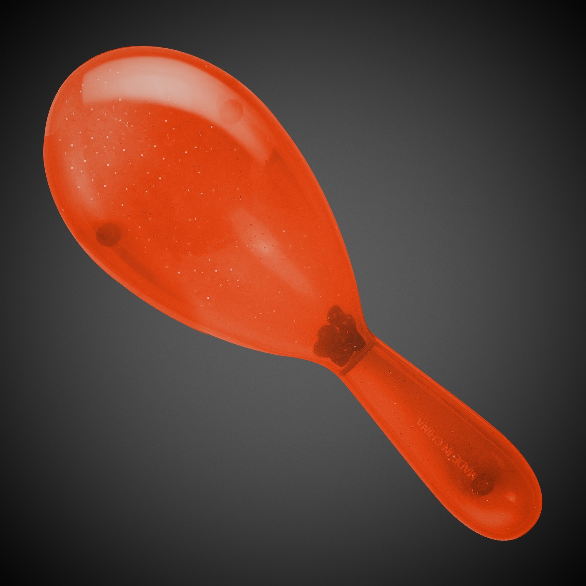 Orange 7" Plastic Glitter Maraca 3