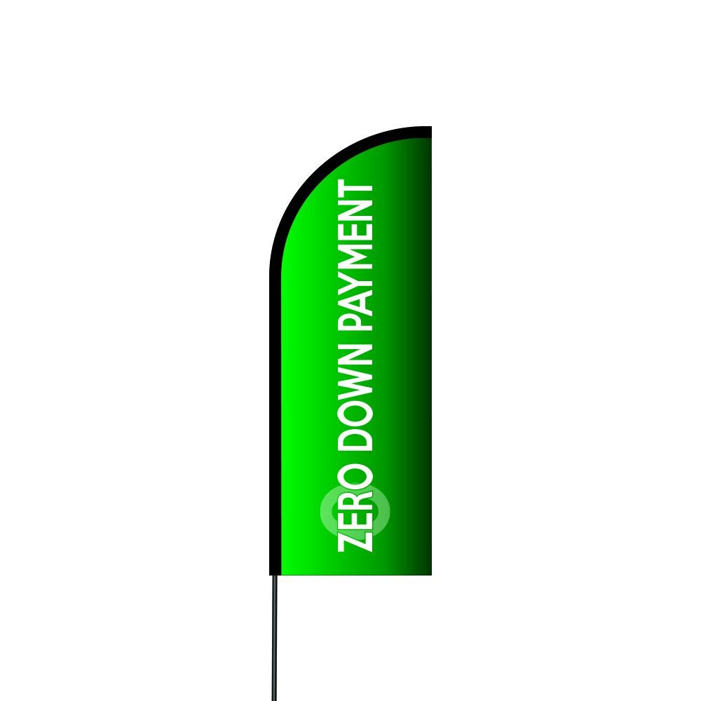 Zero Down Payment Flag Kit 11' Feet Feather Flag Sign Outdoor Banner 1