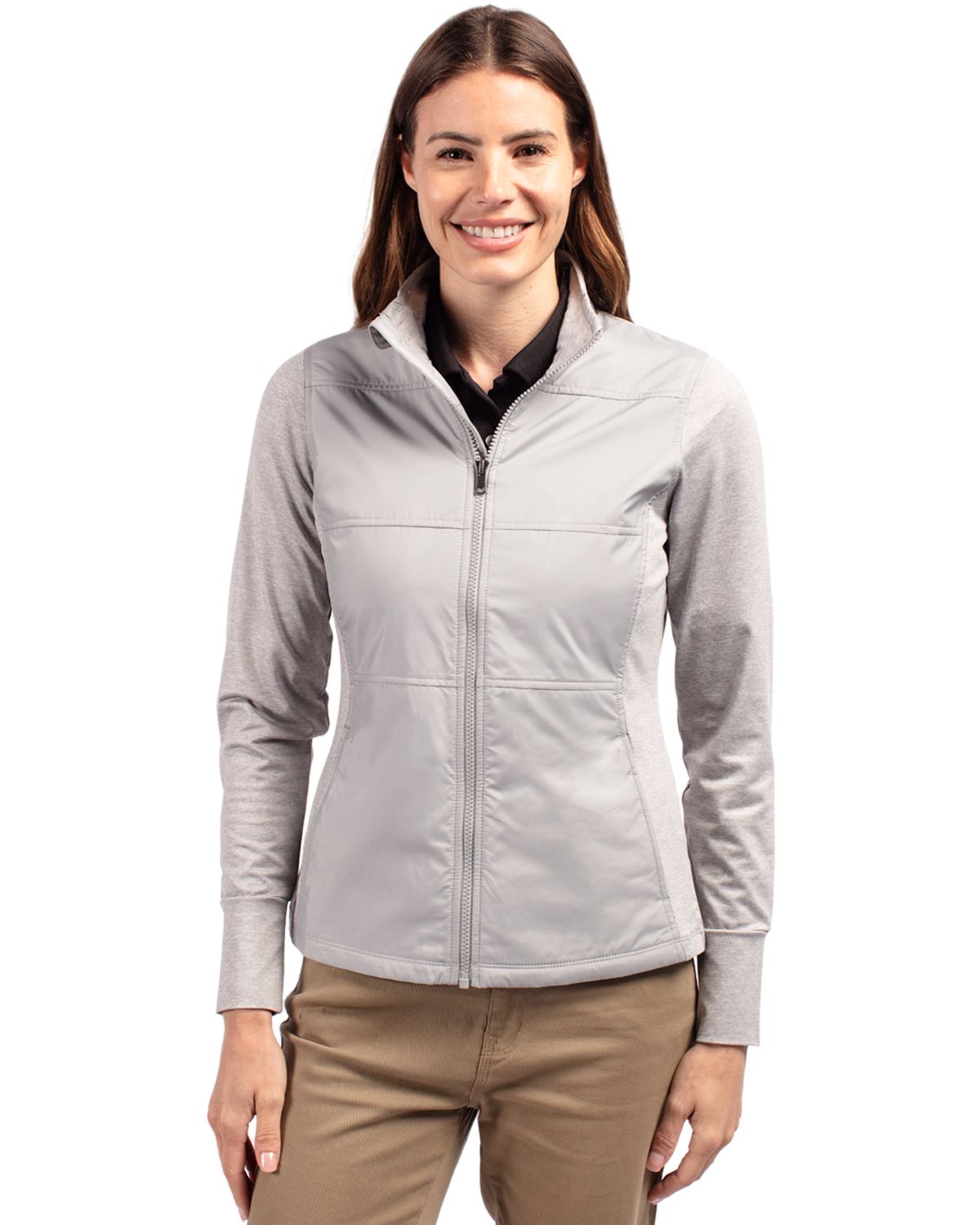 Cutter & Buck Stealth Recycled Hybrid Quilted Womens Windbreaker Jacket 6