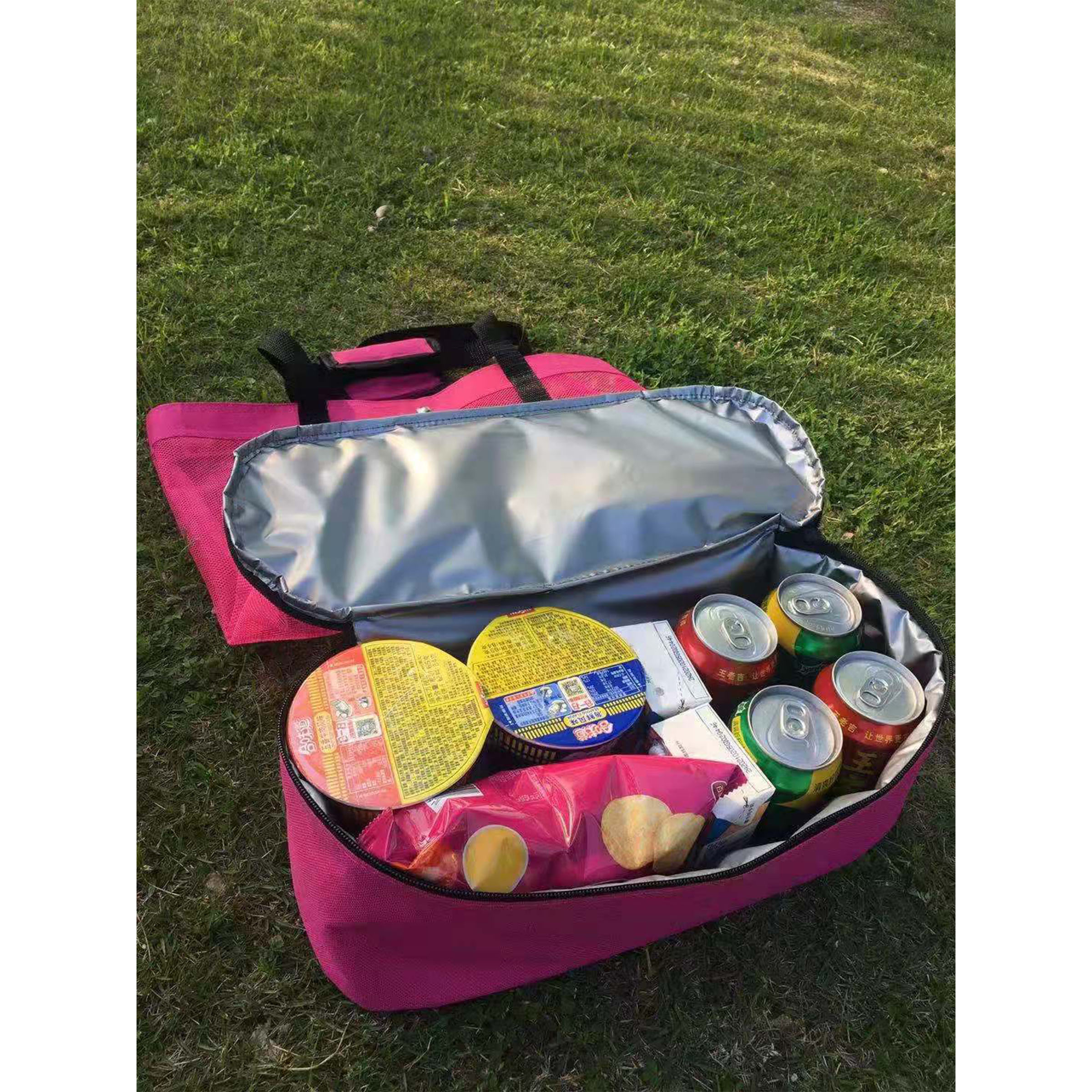 Mesh Beach Tote with Built-In Cooler Compartment 2