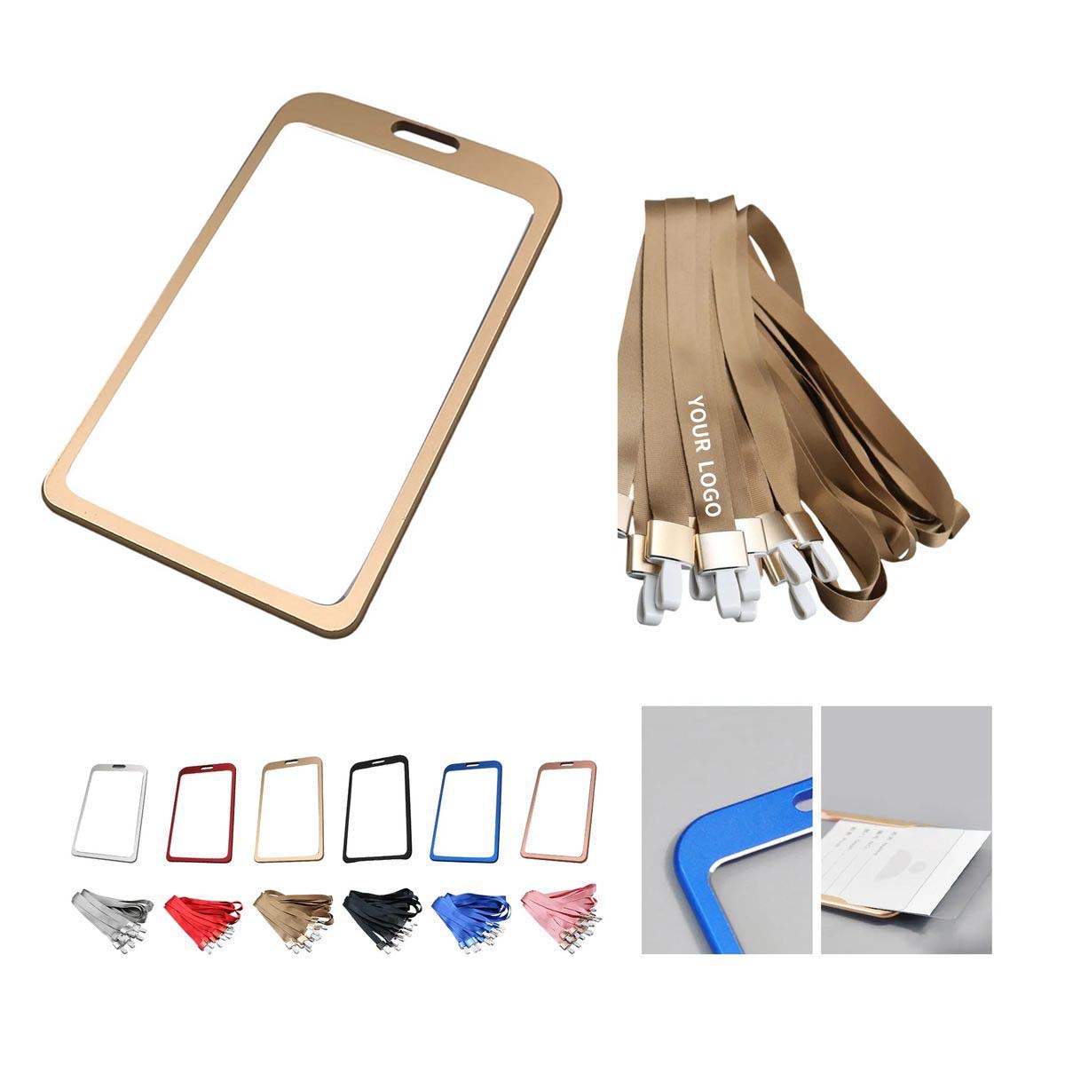 Aluminum Badge Holder with Lanyard Strap 8
