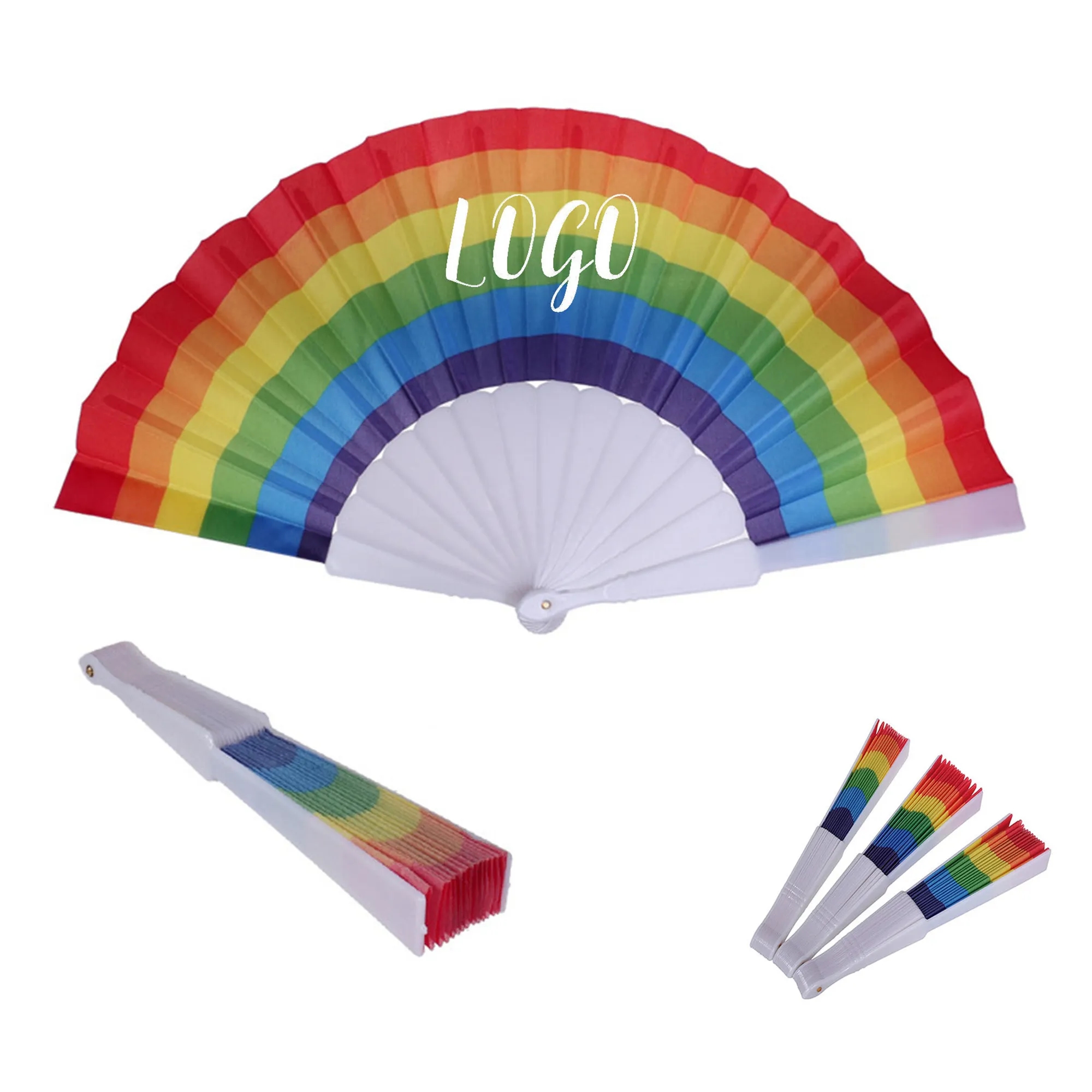 Folding Rainbow Hand Held Fan 2
