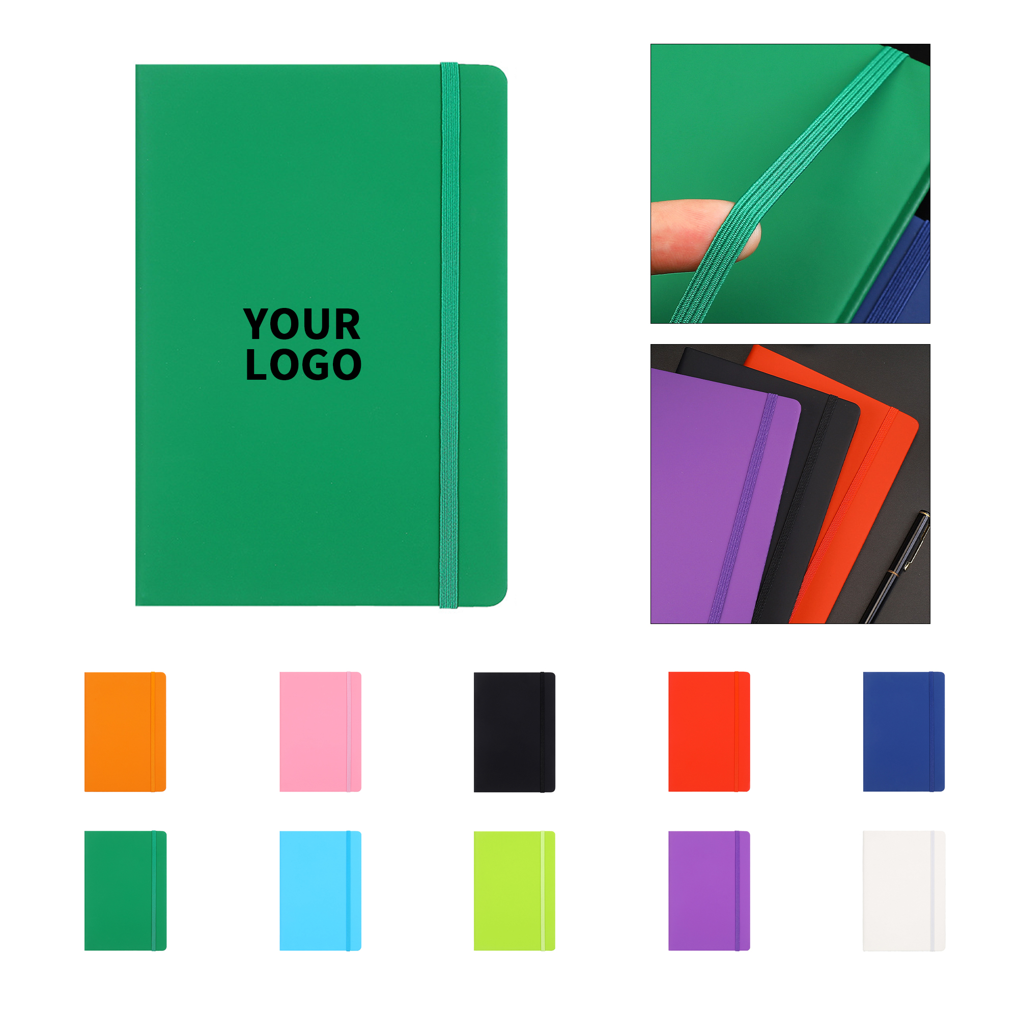 A6 Hard Cover Notebook 80 Sheet With Elastic Band And Bookmark 9