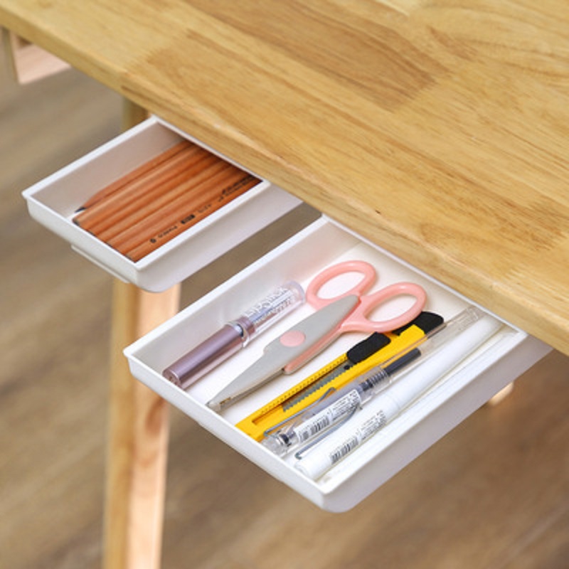 Self Stick Pencil Tray Under Desk Drawer Organizer 1