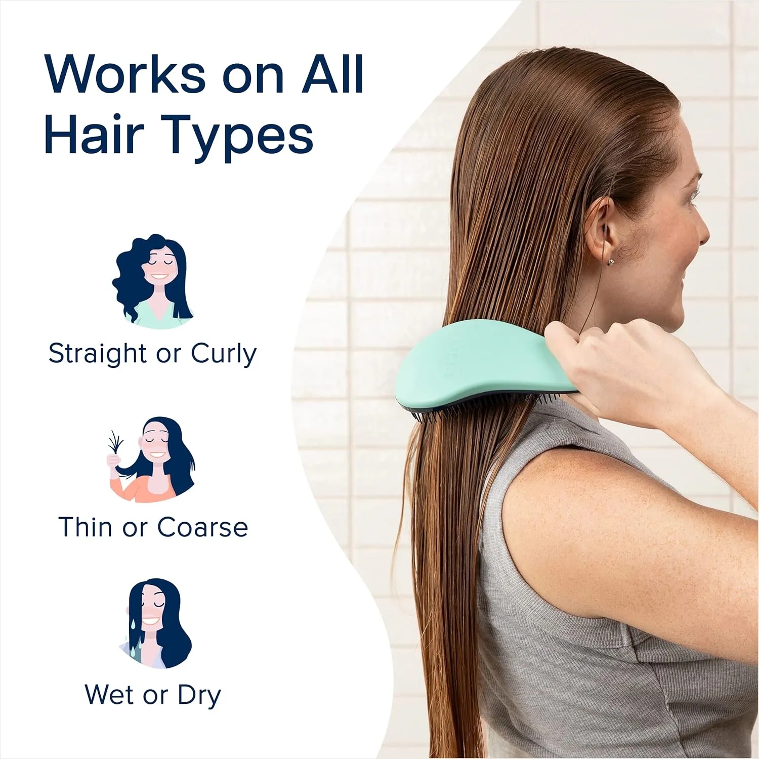 Gentle Detangling Hair Brush for Women, Kids 2