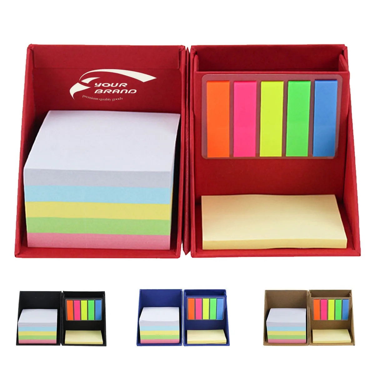 Colorful Foldable Sticky Notes Memo Box with Holder 2