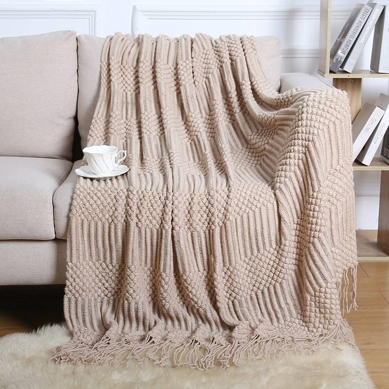 Wool-Like Soft Decorative Knitted Throw Blanket 8