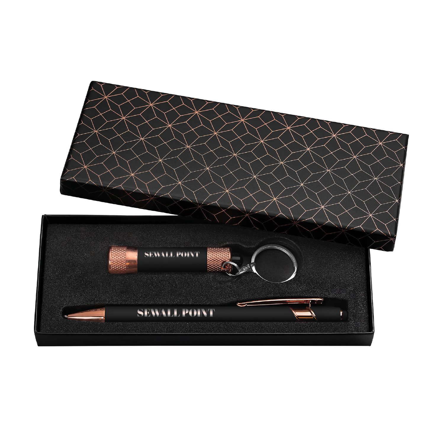 Luxe Geometric LED Mini Light & Pen Gift Set 3