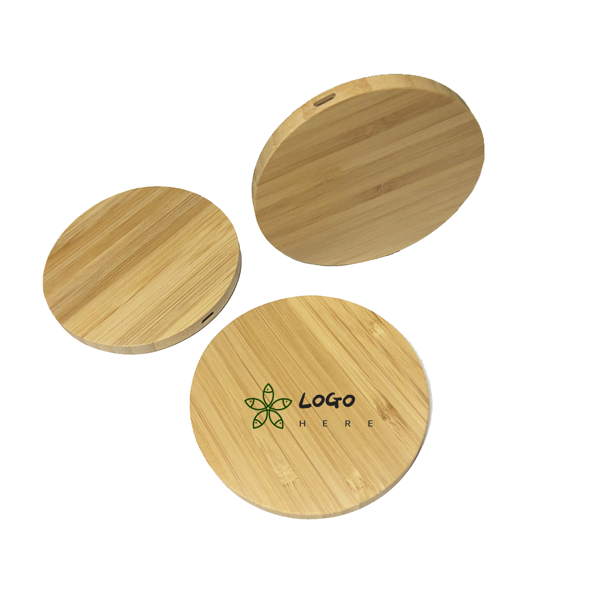 Bamboo 15W Round Wireless Charger 2