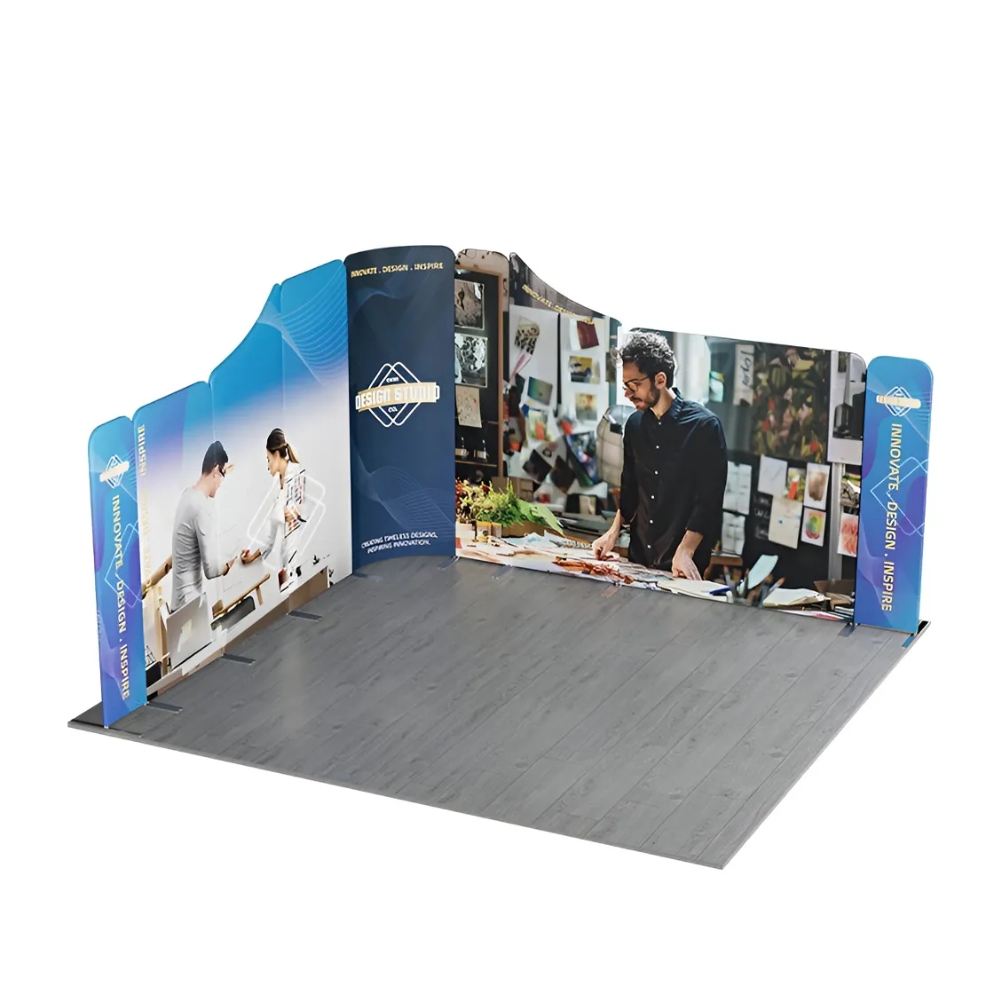 13ft Magnetic Modular Fabric Displays - Dynamic L Shape 7