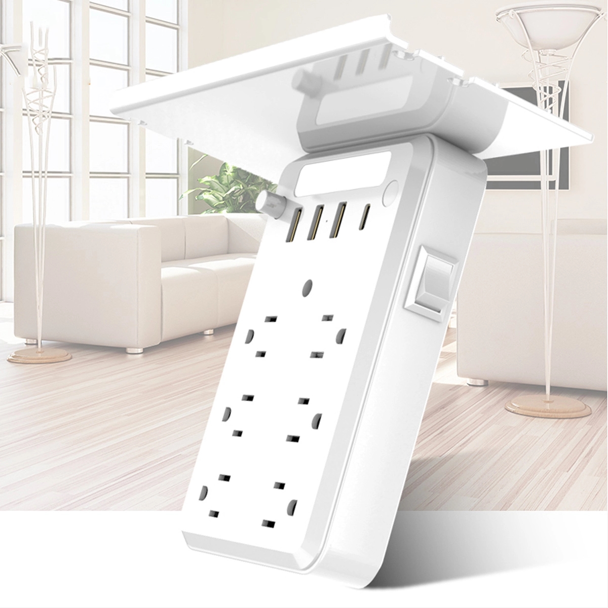 6-Outlet Extender With 3 Usb Power Strip 5