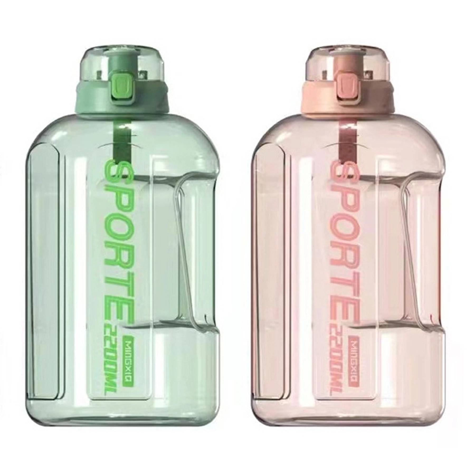 Large Capacity Plastic Sport Water Bottle with Straw Lid 9