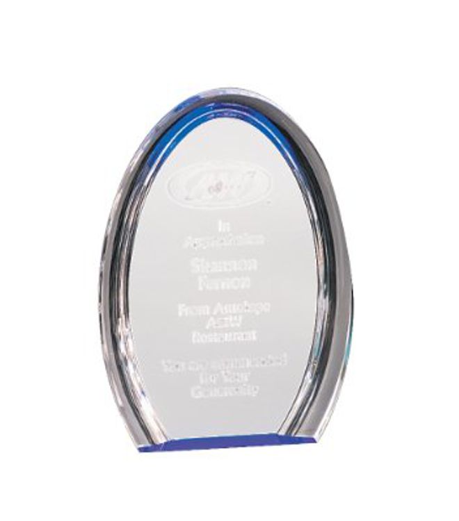 8" Oval Blue Halo Acrylic Award