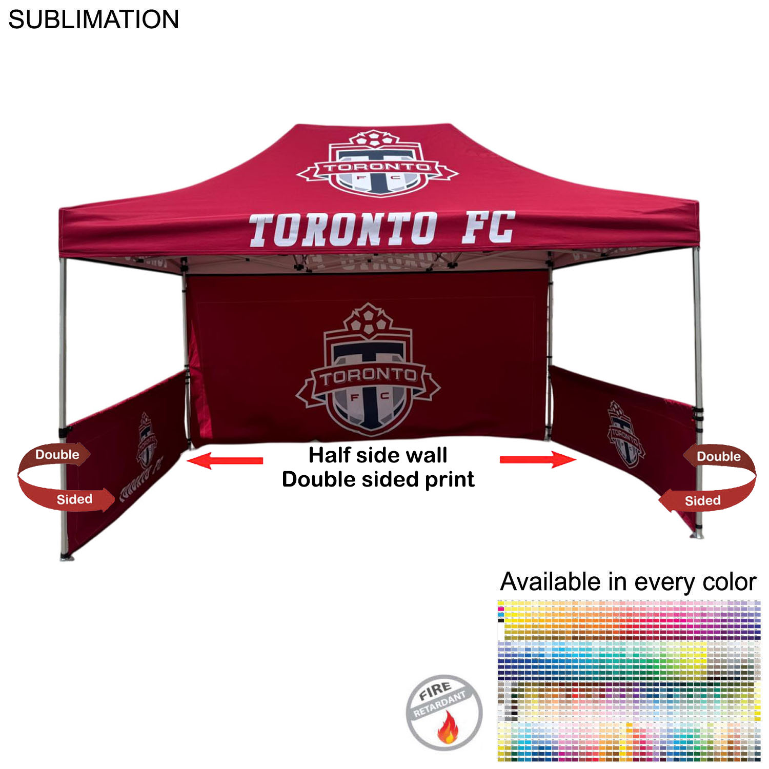 Half Side Wall for 10x15 Tent Kit, Sublimated, Double Sided Print 1