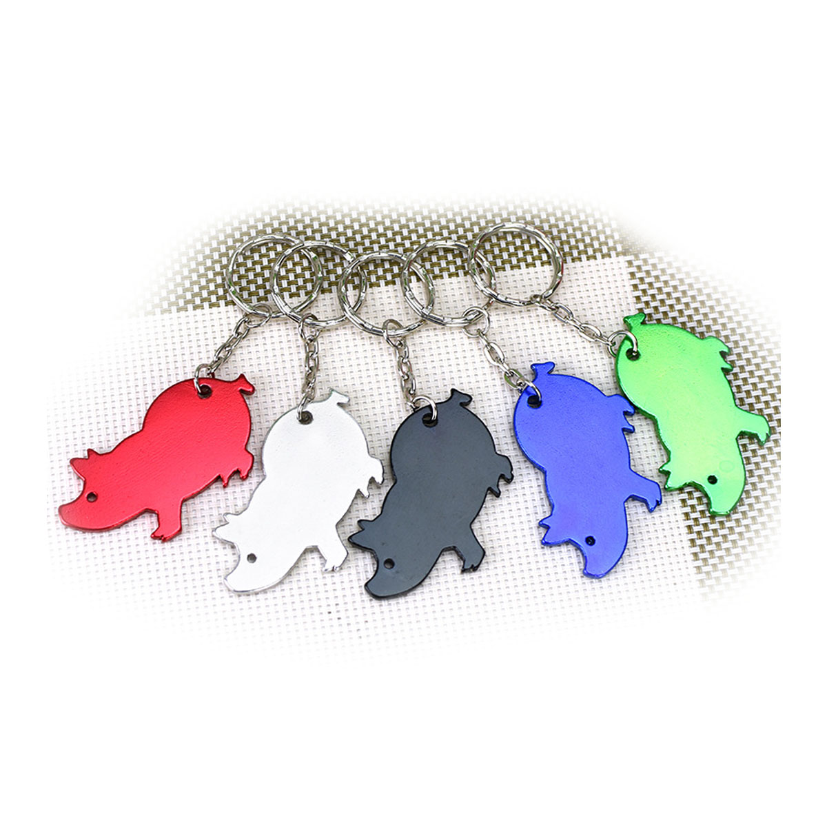 Pig Shape Aluminum Keyring Bottle Opener 6