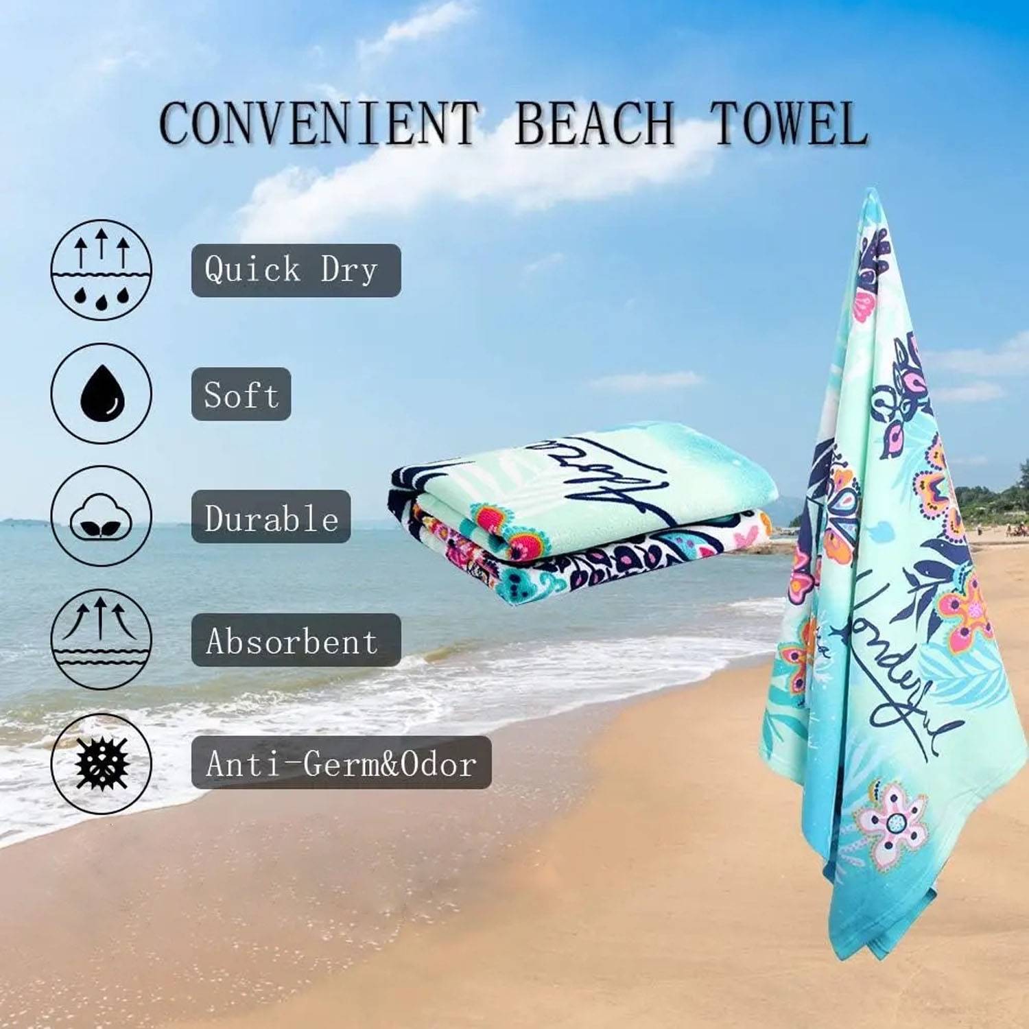 Subli-Plush Velour Beach Towel 4