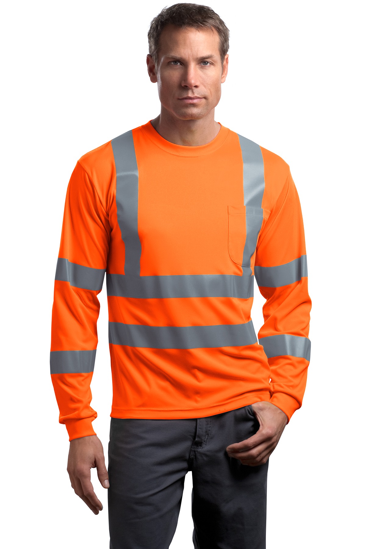 CornerStone - ANSI 107 Class 3 Long Sleeve Snag-Resistant Reflective T-Shirt. CS409 7