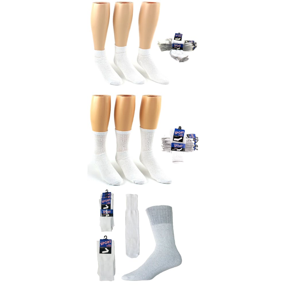 Men's Sock Combos - White Size 10-13 2