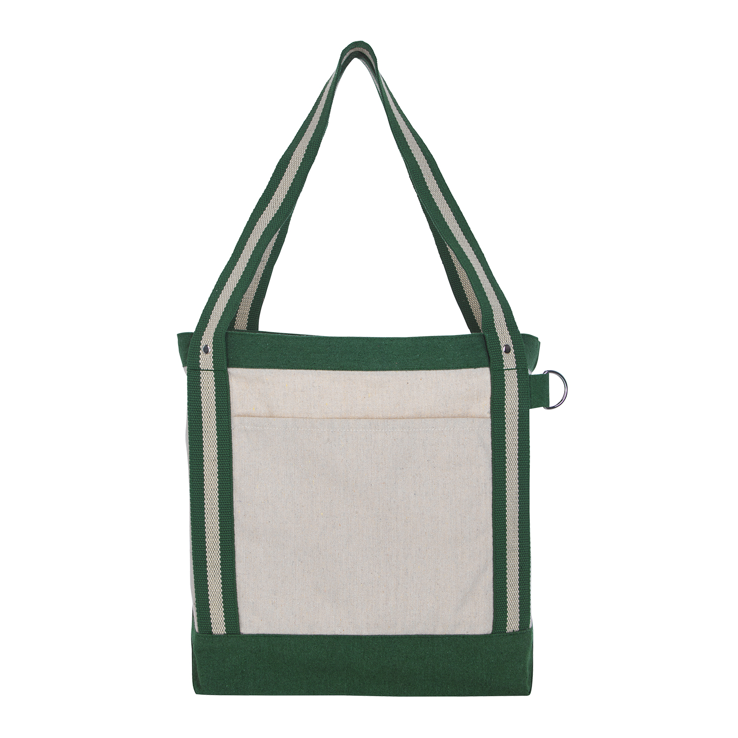 V Natural Striped Recycled Cotton Boat Tote