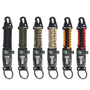 Versatile Rope Key Chain With Whistle And Flint 14