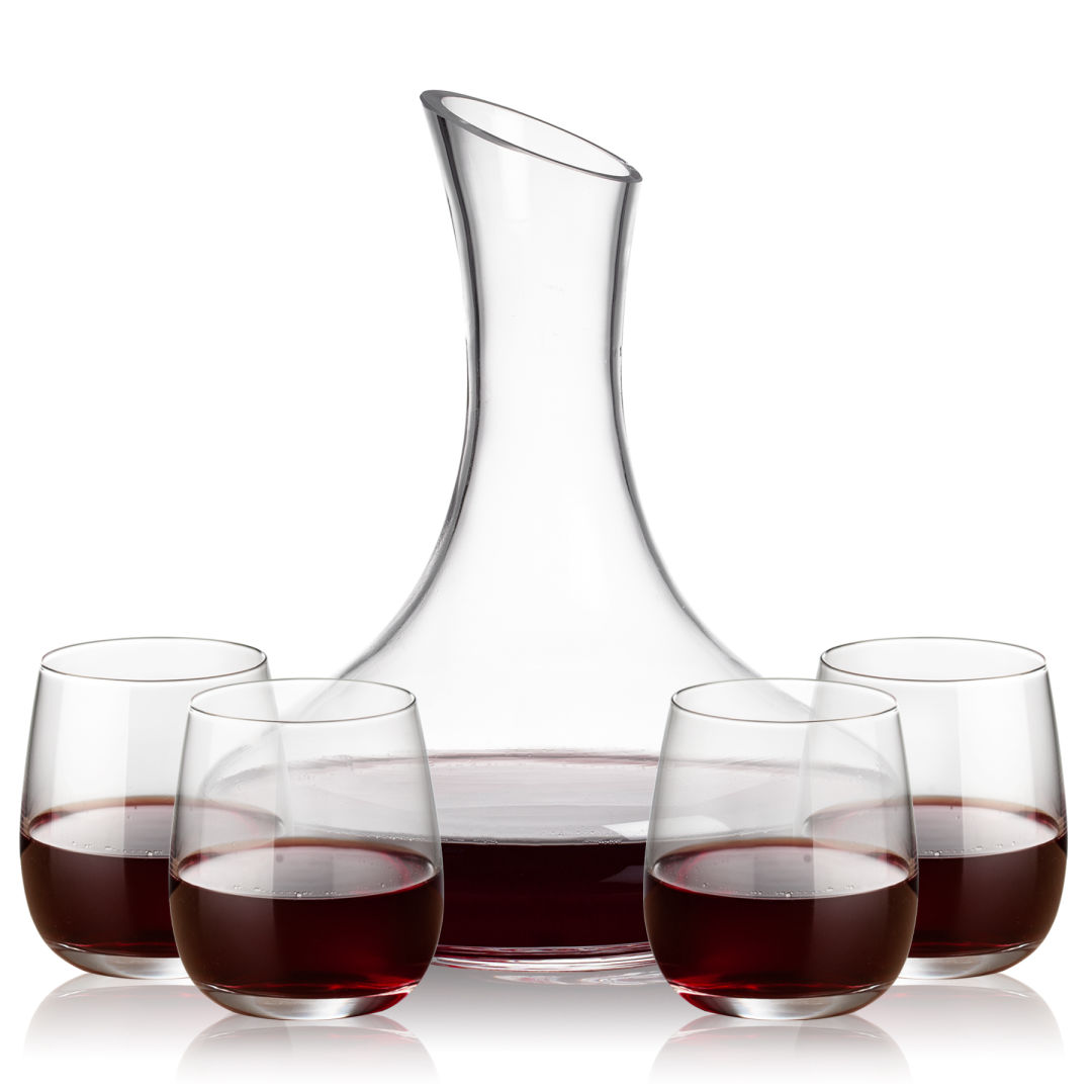Kanata Carafe & Crestview Stemless Wine Set 7