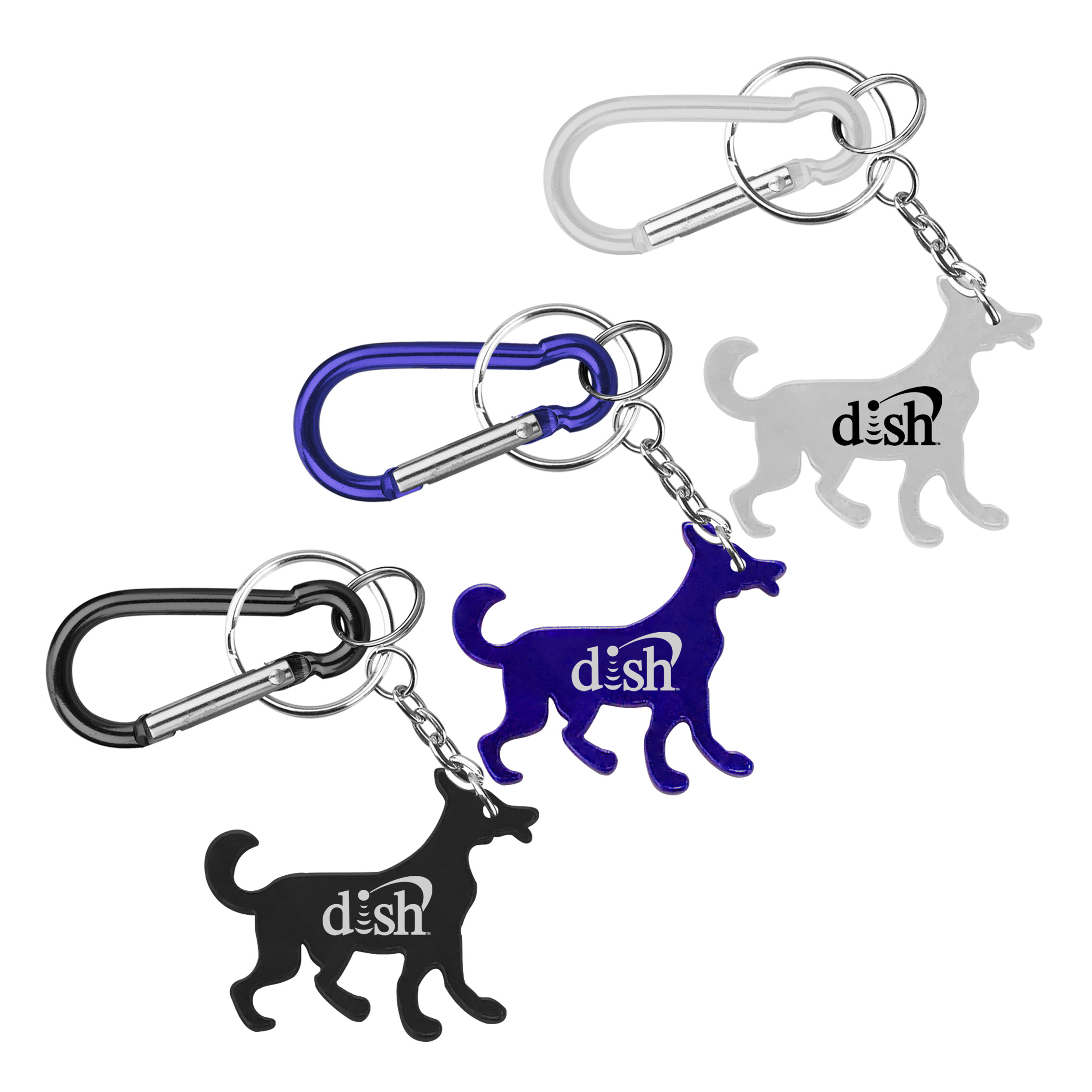 Dog shape bottle opener with key chain & Carabiner 1