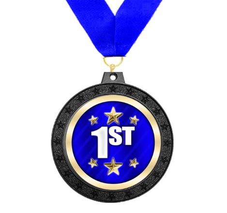 Medallion Holder: 2.5" Black All Star Medal 2