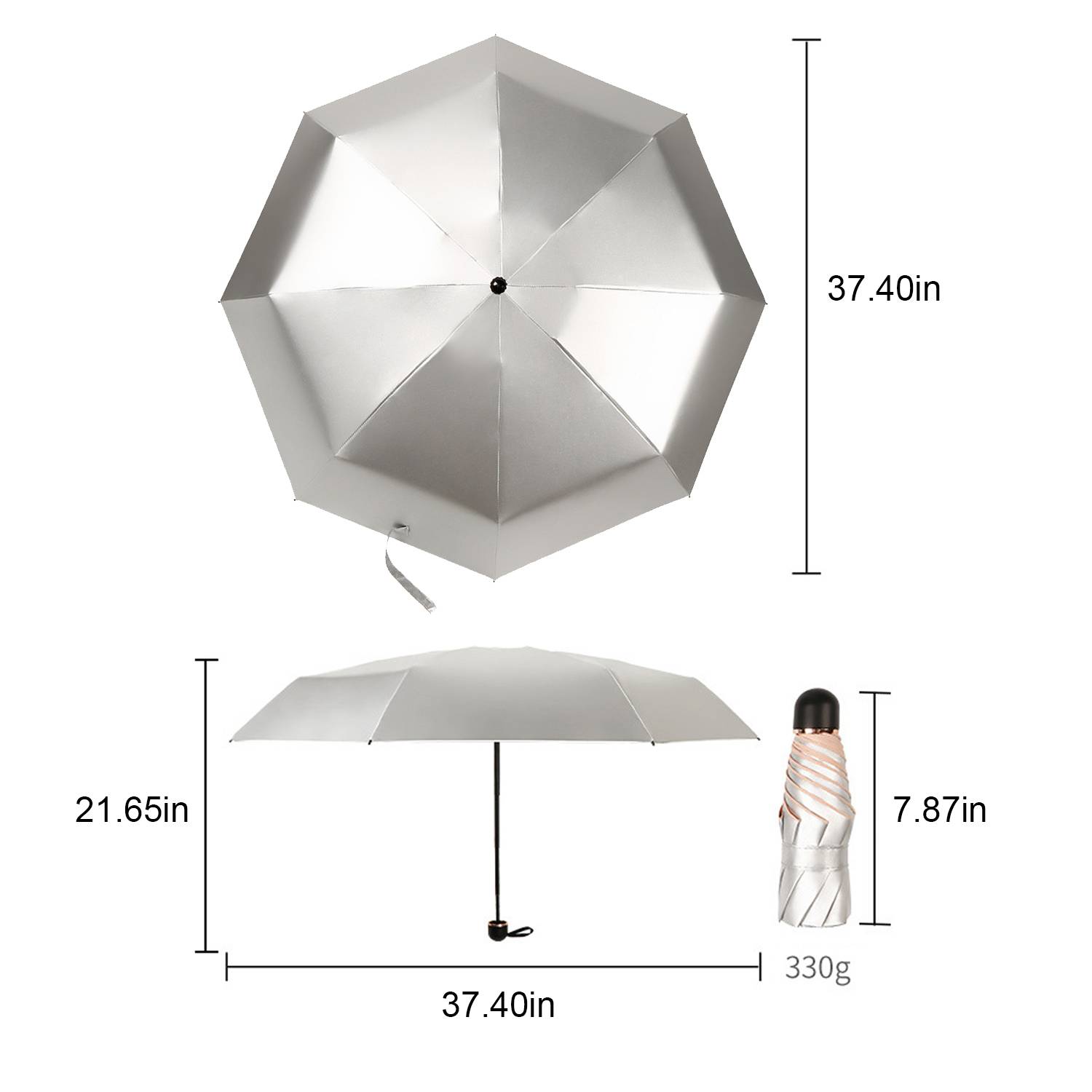 Mini Titanium Silver Coating Sunscreen Umbrella 1