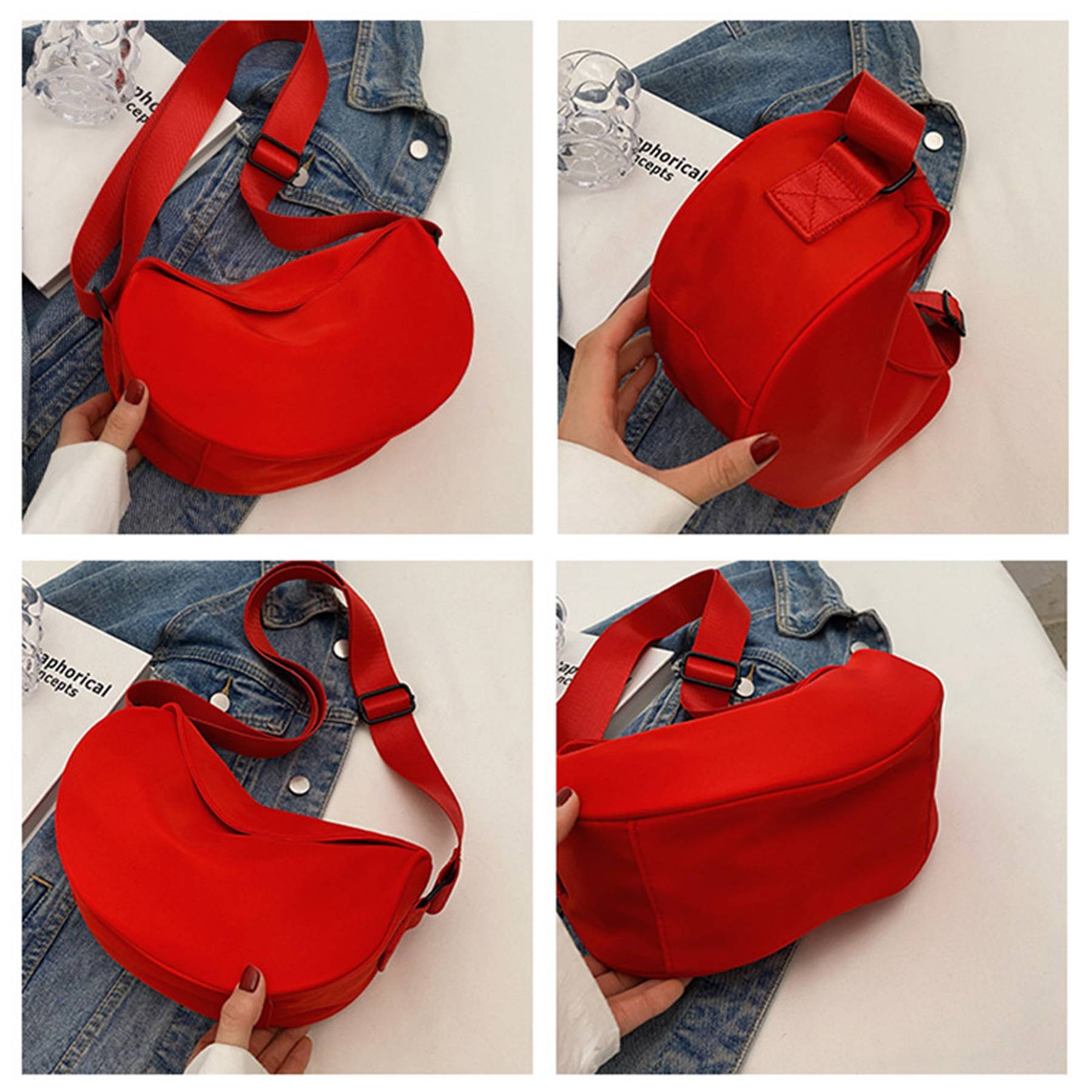 Women Shoulder Bag with zipper Work Beach Travel 3